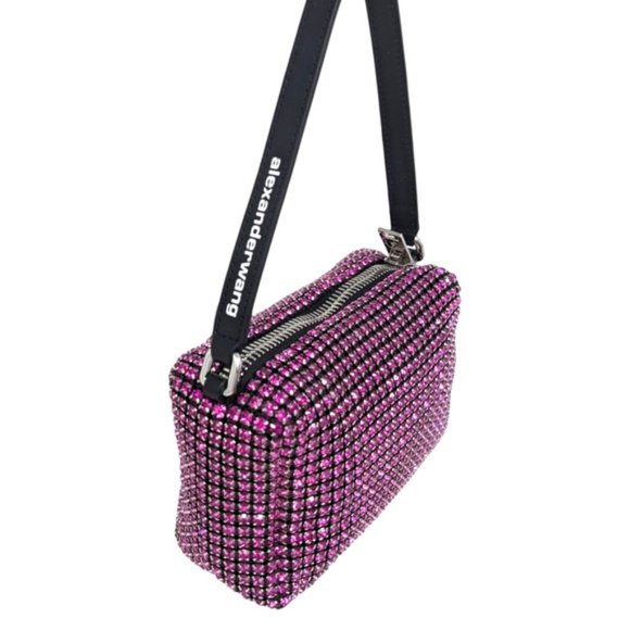 Alexander Wang Diamond Rhinestone Heiress Mini Pink Bag - Picture 7 of 9